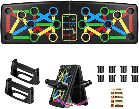 Amazon プッシュアップバー 14 In 1腕立て伏せバー 腕立て伏せ器具 プロ筋肉トレーニングシステム 筋トレ 肉体改造 フィットネス 多機能 簡単組み立て式 運動器具 プッシュアップボード ダイエット 折り畳み式 滑り止めラバー付き 男女兼用 V Vilisun プッシュ