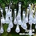 Lalapao Christmas Lights 2 Pack 30 LED Solar String Lights Water Drop Fairy String Outdoor Decorations Waterproof Home Decor Light Perfect for Xmas Tree Indoor Patio Lawn Garden Party Wedding (White)