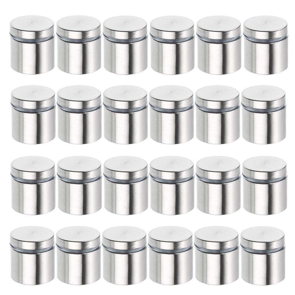 IGNPION 24Pcs Sign Standoff Screws Wall Mount Advertisement Fixings Bolts Hardware Advertising Glass Holders Nail for Picture Frames, Store & Office Advertisements Poster Sign Displays (25mmx 25mm)