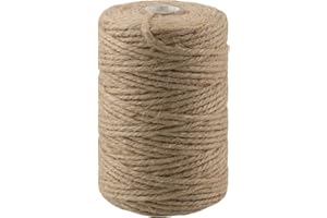 FanLyDao Twine String Jute Rope for Crafts/Packing/Garden (3mm 3Ply 400Feet)
