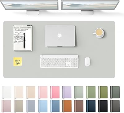 YSAGi Leather Desk Mat Large 120 x 60 cm Non-Slip Waterproof Table Pad Light
