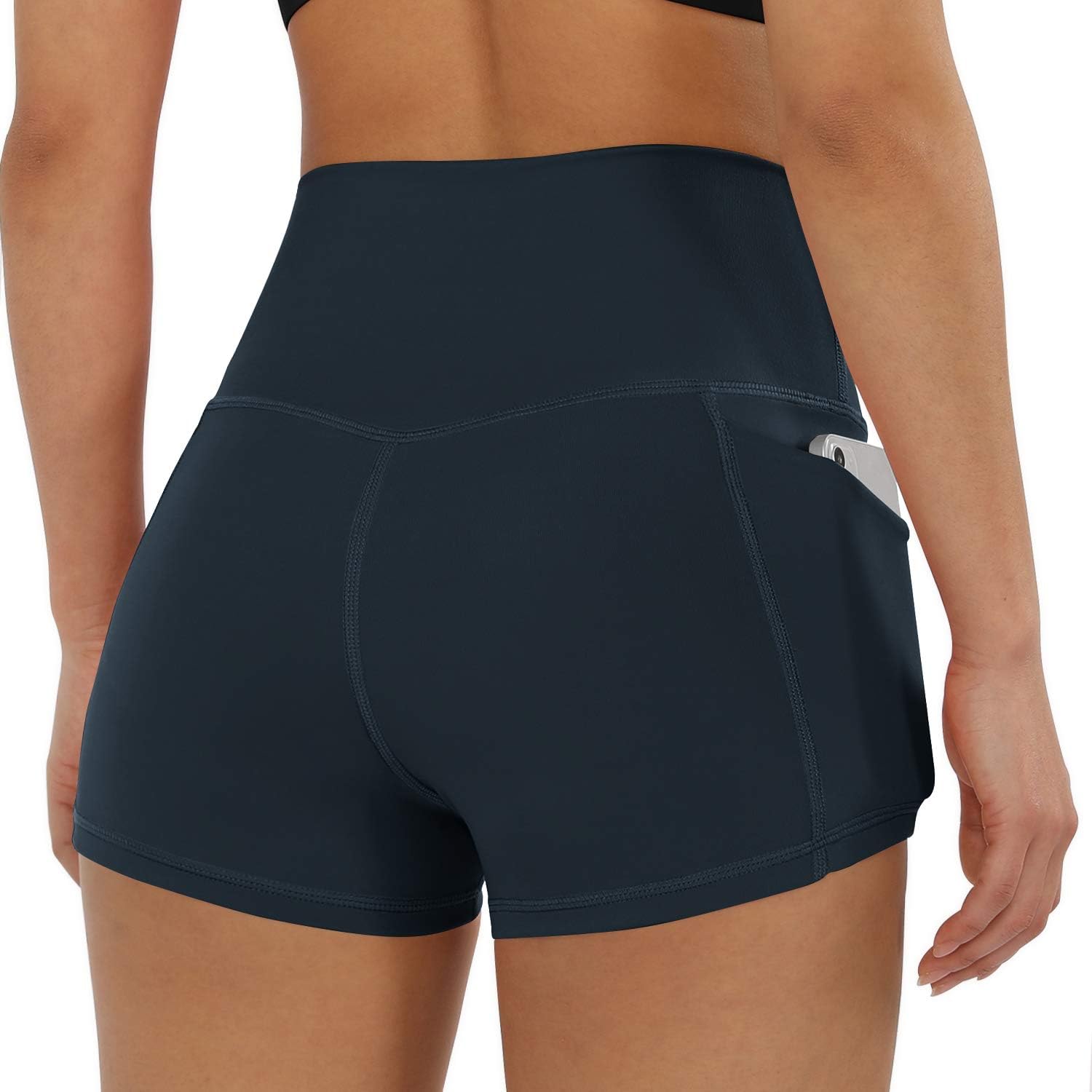 ODODOS Women's 5"/2.5"/9" High Waist Bike Shorts with Pockets Workout Sports Athletic Running Biker Yoga Shorts: Clothing