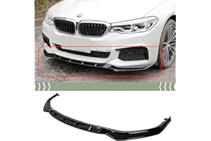 Syon Auto FITS 2017-2020 BMW G30 5 SERIES M SPORT GLOSSY BLACK SP STYLE FRONT BUMPER LIP KIT