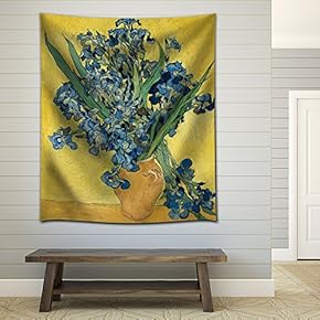 "Irises by Vincent Van Gogh - Fabric Tapestry, Home Decor - 51x60 inches