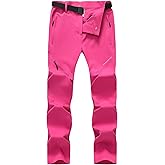 RILKBY Women's Hiking Pants Lightweight Quick-Dry Water Resistant Cargo Pants with Elastic Waist Zipper Pockets
