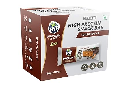 HYP LEAN - Sugarfree Protein Bar - Pack of 6 (Oats Brownie)