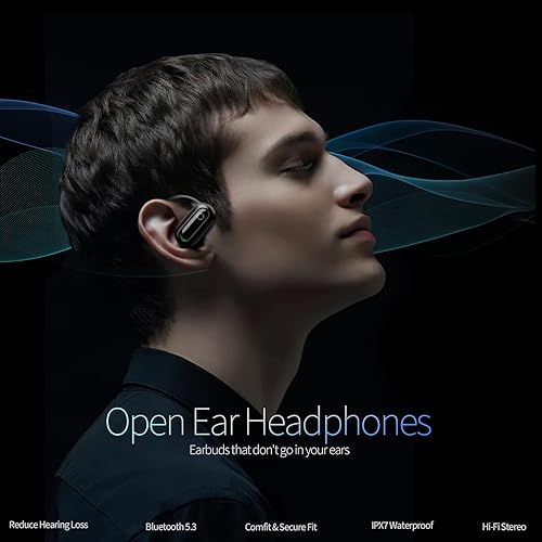 Open Ear Headphones Bluetooth Wireless Earbuds, True Open Ear