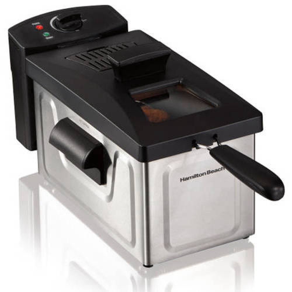 Electric Deep Fryer 2 Liter Fry Basket Counter top Kitchen Cooker (Black)