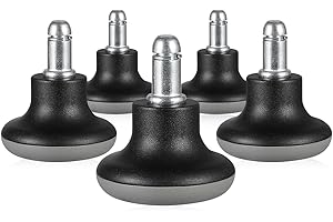 STOBOK 5pcs Bell Glides Replacement Office Chair Stool Swivel Caster Wheels to Fixed Stationary Castors (Black)