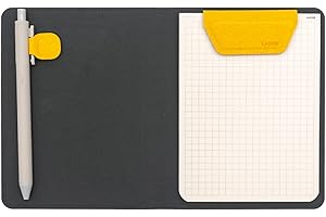 LHiDS A6 Magnetic Padfolio Organizer with Pen Holder & Notepad – Compact Magnetic Notebook Folder for Quick Notes, Work, Study – Classic Yellow