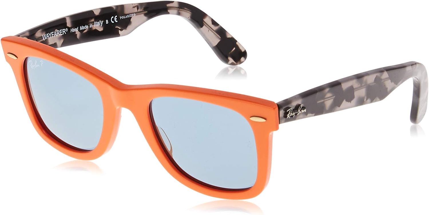 Ray-Ban Unisex-Adult RB2140 Original Wayfarer Sunglasses, Black/Polarized Green, 50 mm: Shoes