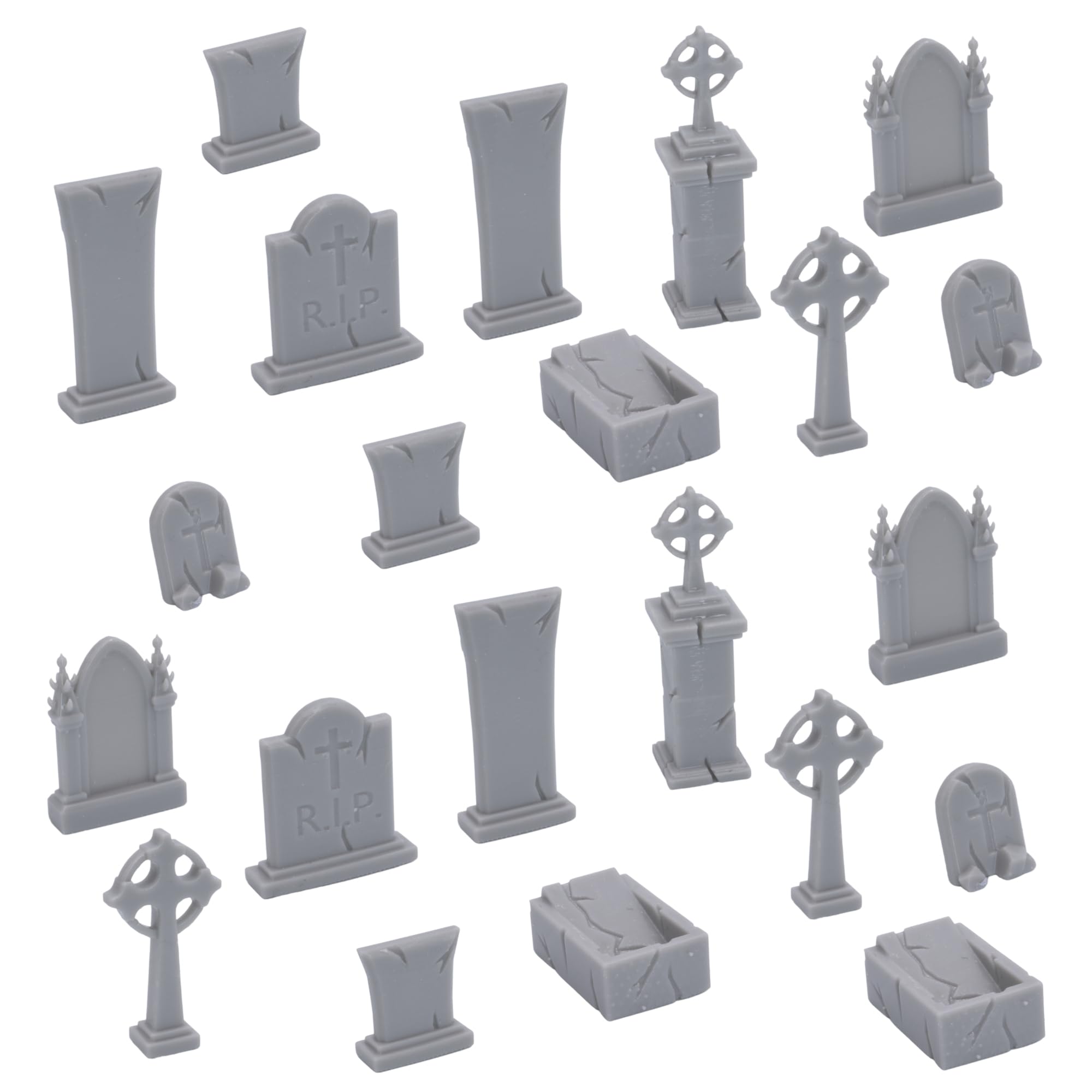 Forged Terrain 28mm scale Cemetery Bundle Gravestones Tombstone Undead Graveyard ScatterTerrain Fantasy Tabletop Gaming Scenery Figures