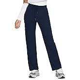 COZYFIT Straight Leg Scrub Pants for Women, Drawstring Soft Stretch, Anti-Wrinkle Women's Scrub Pants with 6 Pockets
