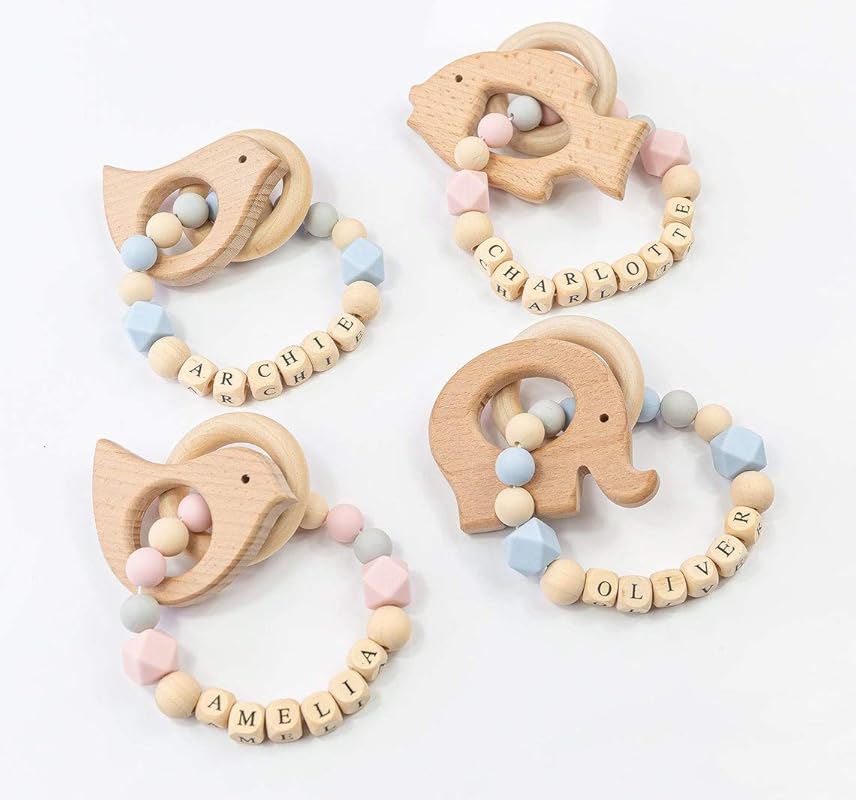 Personalised baby teether, Silikon Teether, Teething Gift, Newborn Gift