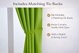John Aird Blackout Curtains Lime Pencil Pleat 2 Panels 46 x 90 in Tie Backs view 3