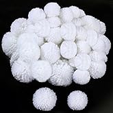 50 Pieces Winter Pom Poms Craft White Pompom Balls Pom Poms Ball Fake Snowballs Fuzzy Balls Pompom Ball for Art DIY Creative Project Crafts Decorations(2.5 Cm, 4 cm)