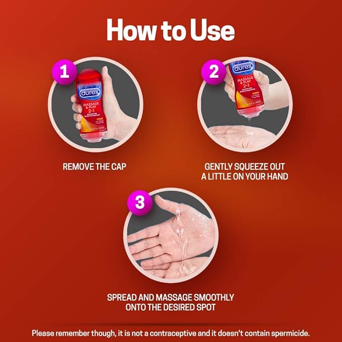 Amazon Com Durex Premium Massage Play 2 In 1 Sensual Massage Gel And Personal Lubricant Safe To Use With Condoms And Toys Contains Ylang Ylang To Enhance Pleasure 1 Count 6 76 Oz Health