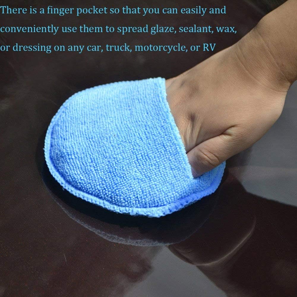 ZUKABMW Car Polish Applicator Pads, Car Beauty Waxing Sponge Round Pressed Edge Car Polishing Pads Ultra-fine Fiber Polishing Small Sponge 12pcs (3 color) - Image 4