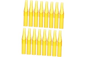 BESTYASH 50pcs Yellow Disposable Plastic Tattoo Tips Universal Safety Tattooing Needle Nozzles