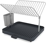 Joseph Joseph Y-Rack 2-Tier Dish Drying Rack with Utensil Holder Gray view 7