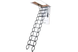 FAKRO LST 66821 Insulated Steel Scissor Attic Ladder for 25-Inch x 47-Inch Rough Openings