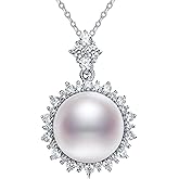 Pearl Pendant Necklace Elegant Jewelry Gift for Wife Mom Girlfriend Her Women June Birthstone for Christmas Anniversary Birthday