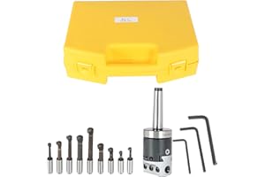 waltyotur 2 Inch Boring Head MT2 Shank 9Pcs 1/2 Inch Rod Boring Bar Set for Machining with Plastic Box