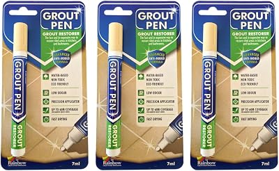 RAINBOW CHALK MARKERS 3x Cream Grout Pens Restoring Tile Bathroom Kitchen