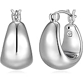 Amazon Essentials (Demi's Pick) Dome Hoop Earrings for Women - Fine Silver Plated, Trendy Jewelry
