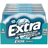 EXTRA Gum Polar Ice Sugarfree Mint Chewing Gum Mega Packs, 35 Count, 6 Pack | Long Lasting Cool Mint Flavor for Fresh Breath, Individually Wrapped Bulk Packs for Sharing, Great for School, Work, Travel