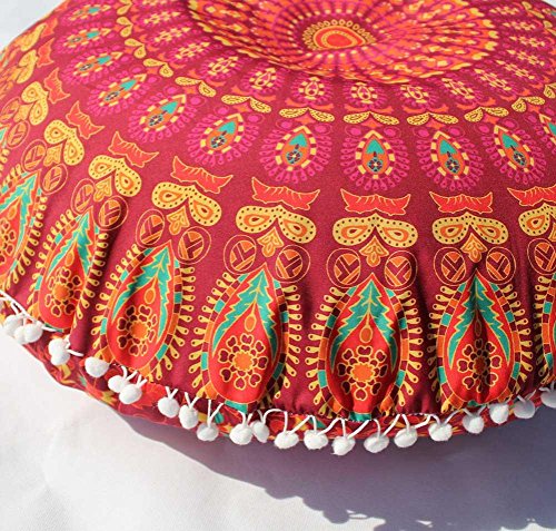 image for Bohemian Throw Pillowcase, Kimloog Indian Mandala Round Sofa Bed Car D