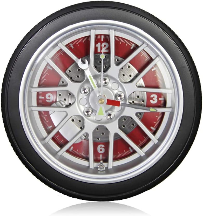 Cars Wall Clock Tire Shape, Wall Clocks Battery Operated, Silent Non