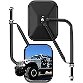 SUNPIE Wrangler Mirrors Doors off Compatible with Jeep Wrangler CJ YJ TJ JK JL 1987-2026, Side View Doorless Mirror for Topless Wrangler with Quicker Door Hinge Install - 2 Packs Rearview Mirrors