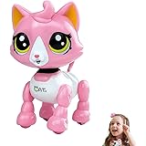 amdohai Robot Cat Interactive Catty Toy Electronic Music Pet for Age 3 4 5 6 7 8 Year Old Girls Gift Idea(Pink)