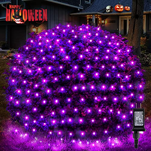 Halloween Net Lights, 200 LED 8.2ft x 4.9ft Purple