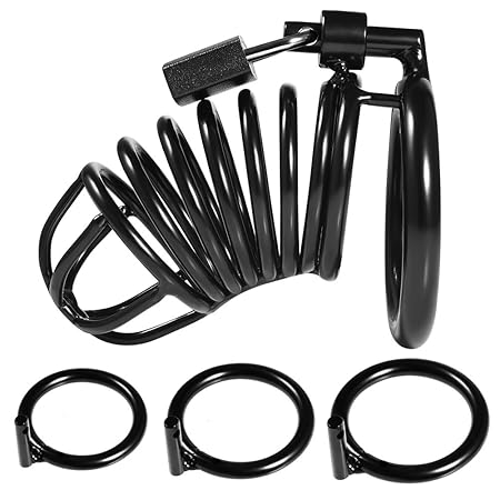 Keuschheitsgürtel Sextoys mit 3 Cockringe - Peniskäfig Fesseln Bondage für Männer Sexspielzeug Keuschheit Herren Sex Spielzeu