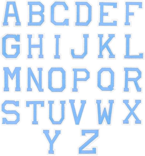 Amazon Rosenice 52ピースアルファベット文字パッチアイロンパッチ刺繍刺繍パッチアップリケ服ジャケットtシャツバックパックスカイブルー ワッペン アップリケ 通販