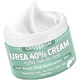 Grocerism Urea Cream 40 Percent For Feet Plus 2% Salicylic Acid 5.29 oz || Foot Cream and Hand Cream Maximum Strength with Hyaluronic Acid,Tea Tree,and Aloe Vera For Deep Moisturizes,Callus Remover