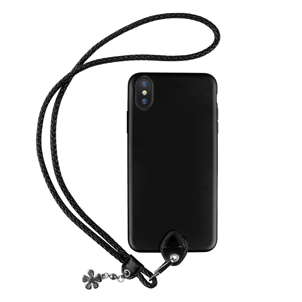 NEW iPhone X Slim Silicone Lanyard Necklace Case Cover Holder Wrist