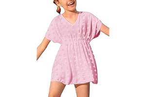 Fommykin Girls Swimwear Cover Ups Kids Beach Bathing Suit Coverups Cute Sweet Bikini Swimsuit Tunic Dress