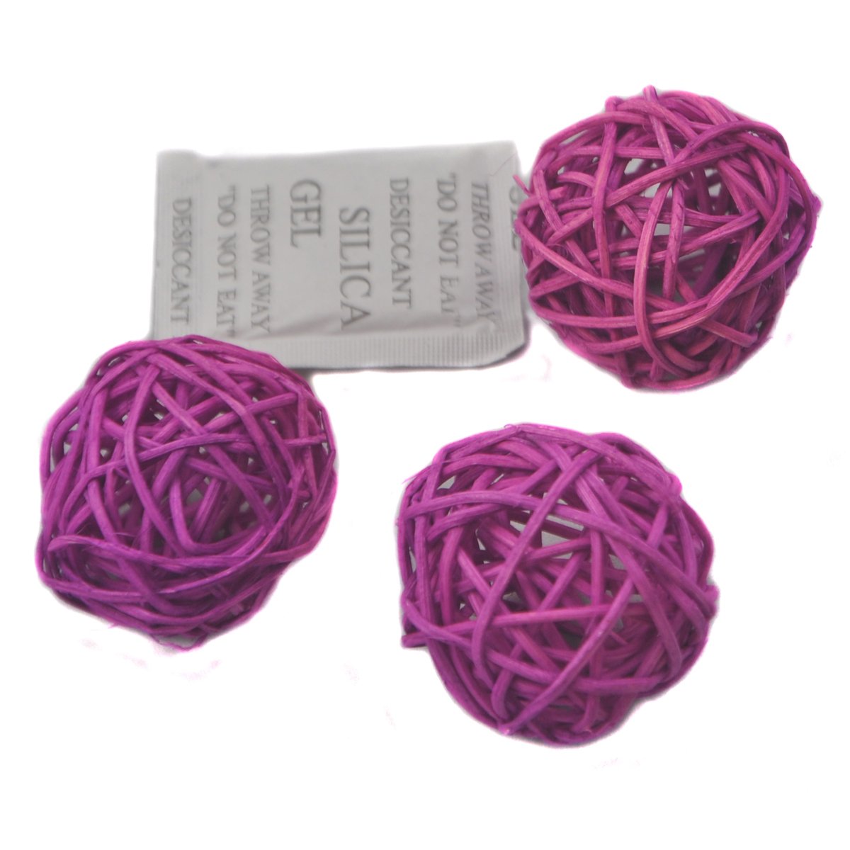 Ougual Natural Wicker Rattan Balls Table Wedding Party Hanging Wobble Ball Christmas Decoration (5cm, 10pcs, Shallow Purple) — image 1