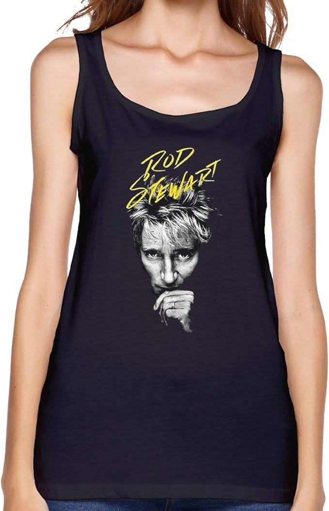 Rod Stewart Women's Cool Tank Top Sexy Sleeveless T Shirt Black at Amazon Womenâs Clothing store