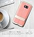 Galaxy S7 Edge Case, Vena [vAllure] Wave Texture [Bumper Frame][CornerGuard ShockProof | Strong Grip] Slim Hybrid Cover for Samsung Galaxy S7 Edge (Gold/Coral Pink)
