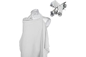Shengsenfu Muslin Nursing Cover for Breastfeeding, 360°Full Coverage Nursing Poncho, Adjustable Rayon Soft