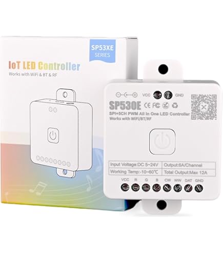 BTF-LIGHTING 4 Zonen 2.4GHz RF Fernbedienung RB2 und SP630E Bluetooth Steuerung Kit Unterstützung FCOB COB SMD PWM oder SPI CCT Duales Weiß Abstimmbare Farbtemperatur LED Streifen DC5V DC12V DC24V
