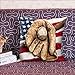 oFloral American Flag Throw Pillow Covers with Baseball Glove Retro Home Decorative Pillow Case Square Cushion Cover for Sofa Bed Chair Couch Decoration 18 x 18 Inch Brown Blue White Red