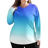 COOTRY Women's Plus Size UPF 50+ Sun Shirts Long Sleeve Workout Hiking Tops UV Protection Rash Guard Quick Dry Swim Shirt