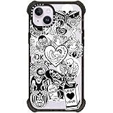 CASETiFY Ultra Impact iPhone 14 Plus Case [5X Military Grade Drop Tested / 11.5ft Drop Protection] - matt Darling Sticker Collage - Clear Black