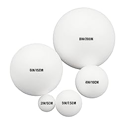 DNB 8 Inch Foam Balls - 2Pcs 8'' Smooth White Round