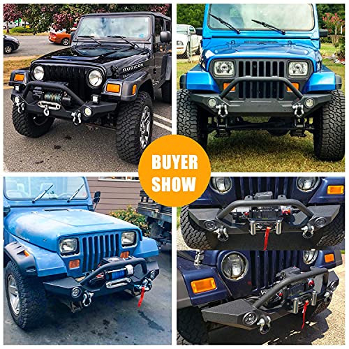 EAG Front Bumper with 2 x 15W LED Light Offroad Fit for 8706 Wrangler